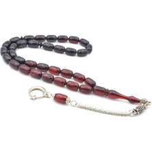 Murty99 Kaplama Kamçılı Kapsül Kesim Kırmızı Siyah Sıkma Kehribar Tesbih