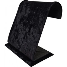 Özer Kutu Dik Geniş S Bileklik&zincir Standı Süet 12 Metal Askılı (17 Cm) Siyah