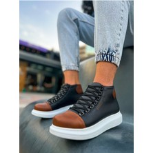 Zapatos CH258 Roma Colourful Erkek Spor Günlük Bağcıklı Cilt Bot Cbt - Siyah/taba