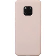 Casen Huawei Mate 20 Pro Lansman Serisi Silikon Kılıf İçi Kadife Darbe Emici Esnek Koruma Krem Renk