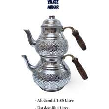 UltraMint Şık Alüminyum Ahşap Saplı 4,5 Kişilik Çaydanlık