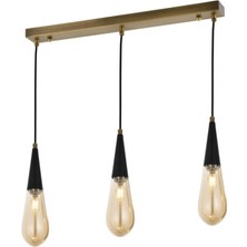 Storemax AV-60059-3EY Eskitme Kaplama Modern Avize, E14, Metal, Cam, 65X10CM