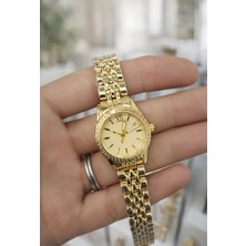 Gold Renkli Sarı Kadranlı Kadın Saat