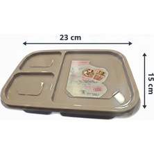 Tekno İstanbul Sızdırmaz Kapaklı 3 Bölmeli Pratik Saklama Kabı & Beslenme Kutusu (1150ML) 23X15X5 cm Füme