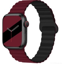 Gordon's Apple Watch Uyumlu Premium Mıknatıslı Silikon Çift Renkli Kordon (38/40/41/42/44/45/46/49 Mm) – Iwatch Series Ultra, 11, 10, 9, 8, 7, 6, 5, 4, 3, Se – Unisex