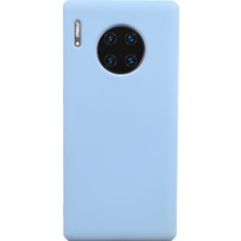 Casen Huawei Mate 30 Pro Lansman Serisi Silikon Kılıf İçi Kadife Darbe Emici Esnek Koruma Mavi
