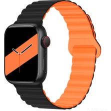Gordon's Apple Watch Uyumlu Premium Mıknatıslı Silikon Çift Renkli Kordon (38/40/41/42/44/45/46/49 Mm) – Iwatch Series Ultra, 11, 10, 9, 8, 7, 6, 5, 4, 3, Se – Unisex