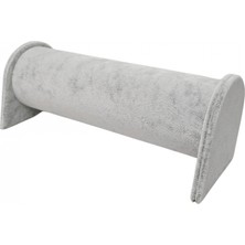 Özer Kutu Silindir Süet Bay& Bileklik,saat ve Kelepçe Standı(26 Cm) Gri