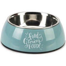 Techmrt Beeztees Köpek Mama Su Kabı, Paslanmaz Çelik, Turkuaz, 18CM, 350ML