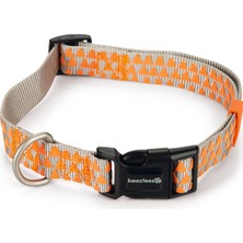 Techmrt Beeztees Köpek Boyun Tasması, Açık Gri Turuncu, 48-70CM