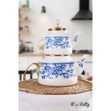 UltraMint Şık Emaye Çaydanlık ve Şekerlik Takımı, Modern ve Renkli Tasarım