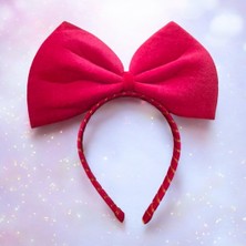 Storemax Yılbaşı Kadife Kırmızı Büyük Kurdele Taç AST7522