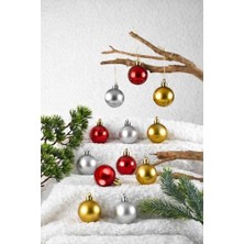 Storemax 6 Adet Lüx Yılbaşı Ağacı Süsü Yılbaşı Set Ağacı Süslemeleri Topları Topu Parti Asılı Top Yılbaşı Süsleri Karışık 4 cm