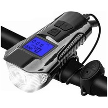 Forte Gt Xbyc 6029 FY-317 Bisiklet Kilometre Saati Ön Lamba USB Siyah