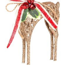 Storemax Yılbaşı Ağaç Süsü Yılbaşı Dekorlu Simli Geyik 8X16 Cm.