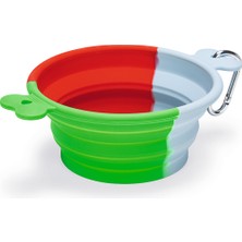 Nrzsnt Beeztees Köpek Mama ve Su Kabı, Teleskopik, Yeşil, Silikon, 15,5cm, 750ML