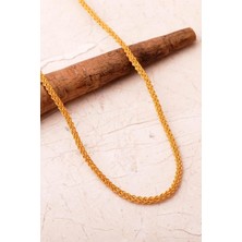 Sümer Telkari Kazaziye Tığ Örgü Elişi Altın Kaplama 1000 Ayar Gümüş Zincir Kolye 8111