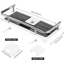 Storemax Banyo Rafı Tek Katlı Yapışkanlı Pratik Kurulumsuz Duvar Tipi Şampuan Sabun Organizeri