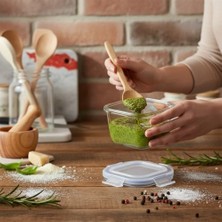 Storemax 1 Adet Borosilikat Cam Kilitli Saklama Kabı (200 Ml) - Sızdırmaz Kapaklı, Dayanıklı Mini Porsiyon Beslenme Kutusu | Fırın ve Mikrodalga Uyumlu Kare ve Yuvarlak Seçenekleri (Kare)