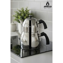 UltraMint Paslanmaz Çelik 4 Parça Büyük Boy Çaydanlık Seti