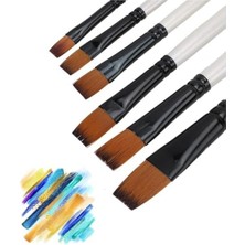 Storemax 3'lü Resim Fırçası Seti Liner - Düz Kesik - Yan Kesik Fırçaları Yağlıboya Akrilik Guaj Boya Için Ideal Çeşitli Açılarda Toplam 18 Fırça