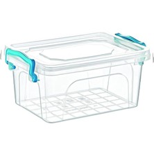 Storemax Dikdörtgen Şeffaf Plastik Saklama Kabı, Klipsli Kapaklı, 5 Litre, Gıda Depolama Için (3)