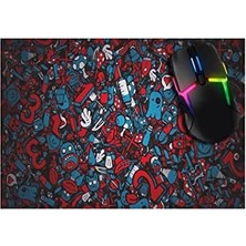 Storemax Doodle Red Gaming Oyuncu Mouse Pad