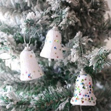 Storemax 6 Adet Lüx Set Ağacı Süslemeleri Topları Topu Parti Asılı Top Yılbaşı Süsleri 6 cm Yeşil Yılbaşı Ağacı Süsü Beyaz