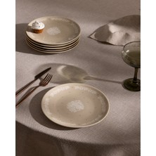 Madame Coco Brigitte 6'lı Pasta Tabağı Seti - Bej/beyaz - 19 cm