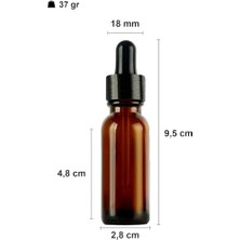 Storemax 20 ml Metal Kapaklı Damlalık Dropper Şişesi Serum 20 cc Cam Şişe 6 Adet (Siyah Kapak, /kahverengi)