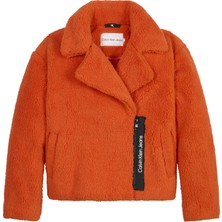 Calvin Klein Kadın Turuncu Calvin Klein Short Teddy Jacket Kadın Turuncu Mont