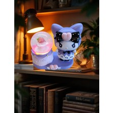 PremiumPort Kromi Figürlü 9x8 cm Pilli Işıklı Dekoratif Kar Küresi