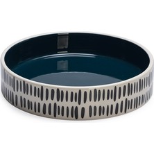 Techmrt Beeztees Kedi Mama Su Kabı, Seramik, Siyah / Beyaz, 16,5cm, 300ML