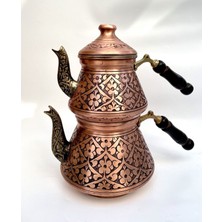 UltraMint El Yapımı Işlemeli Bakır Çaydanlık Takımı, Şık ve Zarif Tasarım