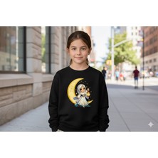 Çağla Kurt Ramazan Temali Siyah Kiz Cocuk Sweatshirt