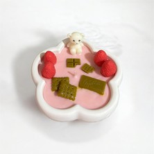 Waxera Çilek ve Kahve Kokulu Tasarım Soya Mum - Ayıcıklı Taş Kap Serisi