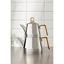 UltraMint Orlando Midi Çelik Çaydanlık, Indüksiyon Tabanlı, Titanyum Gold, Şık ve Dayanıklı