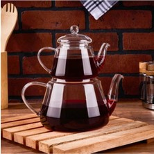 UltraMint Cam Çaydanlık Seti 1,5 Lt ve 1 Lt, Şeffaf, Dayanıklı ve Şık Tasarım