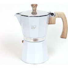 UltraMint Beyaz Moka Pot 6 Cup 300 Ml, Şık ve Fonksiyonel Kahve Demleme Aracı