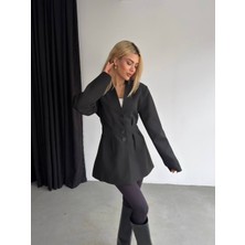 Narstorm Kadın Düğme Detaylı Blazer Ceket Elbise