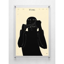 Lamazif It’s Me Minimal Konsept Pleksi Tablo | Modern Sade Duvar Dekoru | 50X70 & 30X40 cm | Sanatsal Poster