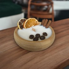 Waxera Premium Dekoratif Ahşap Kaseli Soya Wax Mum - Kahve Esanslı Portakal,limon ve Kahve Şıklığı