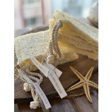 Lethe Studio Design %100 Doğal Kabak Lifi Banyo Peeling Mısır Menşeili Üçlü Set (3 Adet), Aile Boyu Kullanıma Uygun Ekonomik ve Sürdürülebilir