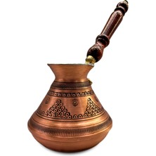 UltraMint El Işlemeli Kalın Bakır Cezve, Büyük Boy, Dayanıklı ve Şık Tasarım