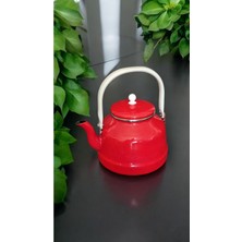 UltraMint Kırmızı Emaye Demlik, Vintage Tasarım, 3,5 Litre, Üstten Saplı, Şık ve Dayanıklı