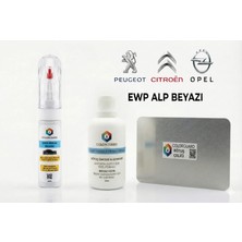 COLORGUARD Peugeot-Citröen-Opel Ewp Alp Beyazı Rötuş Seti - 2 si 1 Arada İğne ve Fırça Uçlu Şişe, Solüsyon ve Rötuş Çeliği