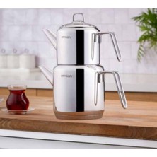 UltraMint Emsan Karla Çelik Çaydanlık Takımı, 18/10 Paslanmaz Çelik, Ergonomik Tasarım
