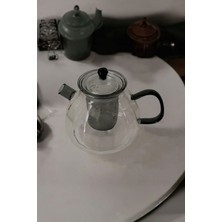 UltraMint Füme Cam Demlik 1100 Ml, Şık ve Dayanıklı Çay Demleme Seti