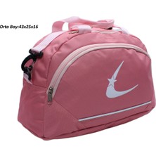 Harmela Siyah Iki Bölmeli Uzun Askılı Unisex Kullanabilir Orta Boy Seyahat Fitnes ve Spor Çantası