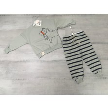 At Baskılı Çizgili Çocuk Takımı